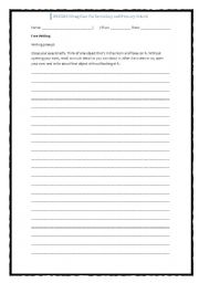 English worksheet: Free writing topic