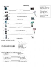 English Worksheet: Comparatives with Home appliances