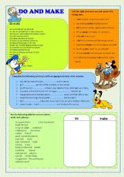 English Worksheet: do and make
