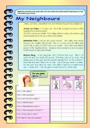 English Worksheet: My Neighbours