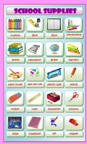 English Worksheet: School Supplies