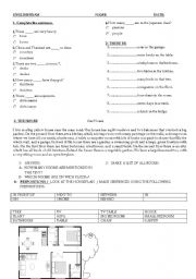 English Worksheet: English exam
