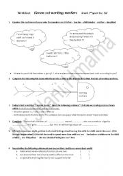 English Worksheet: Working mothers