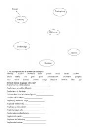 English worksheet: Holidays