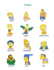 English Worksheet: Simpsons feelings
