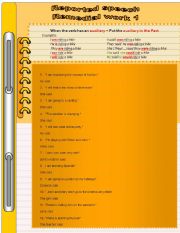 English Worksheet: REPORTED SPEECH - Remedial work (1)