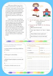 English Worksheet: Emilies school life