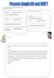 English Worksheet: Present Simple: DO and DOES