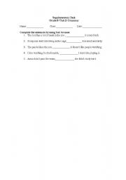 English Worksheet: conjunction but ,because
