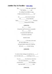 English Worksheet: Another day in paradise - Phil Collins