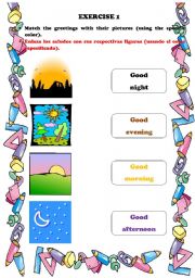 English Worksheet: GREETINGS PART 1