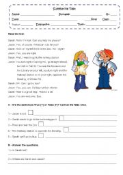 English Worksheet: READING AND COMPREHENSION