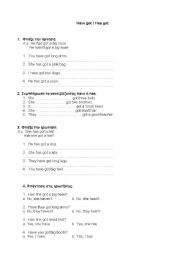 English worksheet: have got beginners