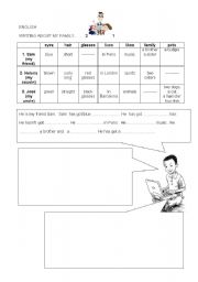 English Worksheet: writing about my family