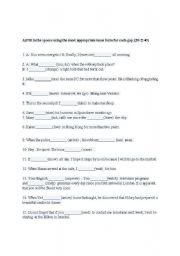 English Worksheet: TENSE