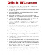 20 Tips for success IELTS.