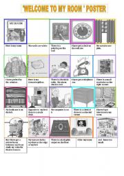 English Worksheet: My room poster