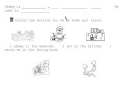 English worksheet: actions at home