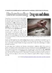 English Worksheet: understanding drug use and abuse 