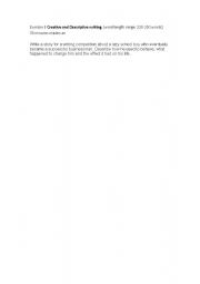 English Worksheet: creative writing