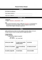 English Worksheet: Present Perfect Simple