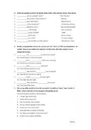 English Worksheet: Grammar exercise for grade 4