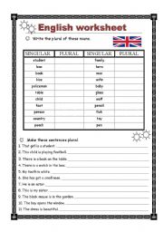 English Worksheet: Plural of nouns