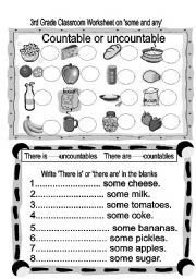 English Worksheet: some or any?