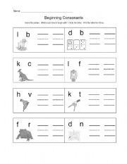 English Worksheet: Initial Consonants