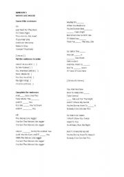 English worksheet: Maroon 5 song worksheet 