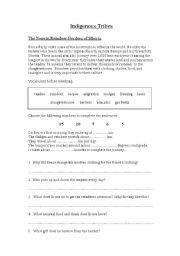 English Worksheet: indigenous tribes