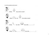 English worksheet: I like/ I dont like/ Do you like...? with MICKEY! questions and answers/ food 1 PART