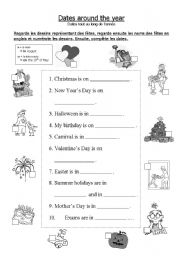 English Worksheet: dates