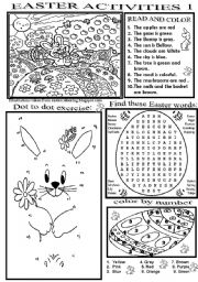 English Worksheet: EASTER ACTIVITIES 1