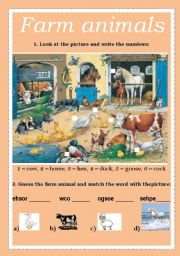 English Worksheet: Farm animals