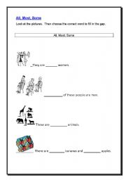 English worksheet: All, Most, Some