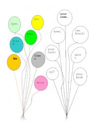 English worksheet: classroom words matching