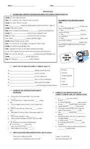 English Worksheet: HAVE TO- CAN - COULD