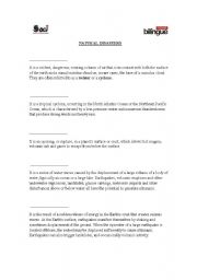 English worksheet: Natural disasters