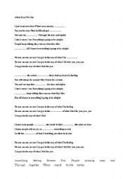 English Worksheet: Alicia Keys/No One Song Worksheet