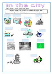 English worksheet: in the city