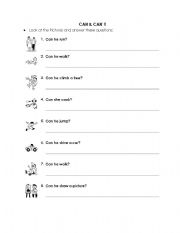 English Worksheet: Can - Cant