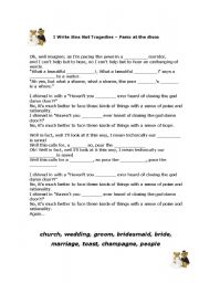 English worksheet: I write sins not tragedies