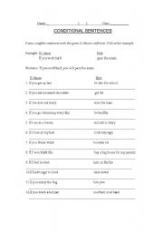 English worksheet: Conditionals