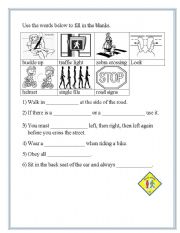 English Worksheet: road safety