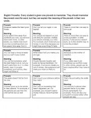 English Worksheet: EnglishProverbs