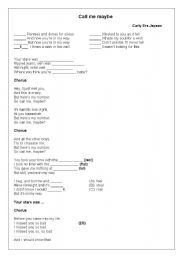 English worksheet: Call me Maybe