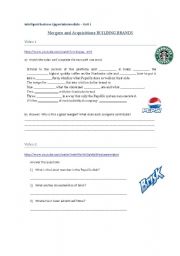 English Worksheet: Mergers and Acquisitions short videos