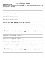 English worksheet: 5 Paragraph Essay