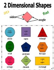 English Worksheet: 2 Dimensional Shapes